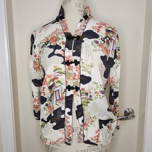 Vintage crop kimono noragi jacket - Picture 1 of 12